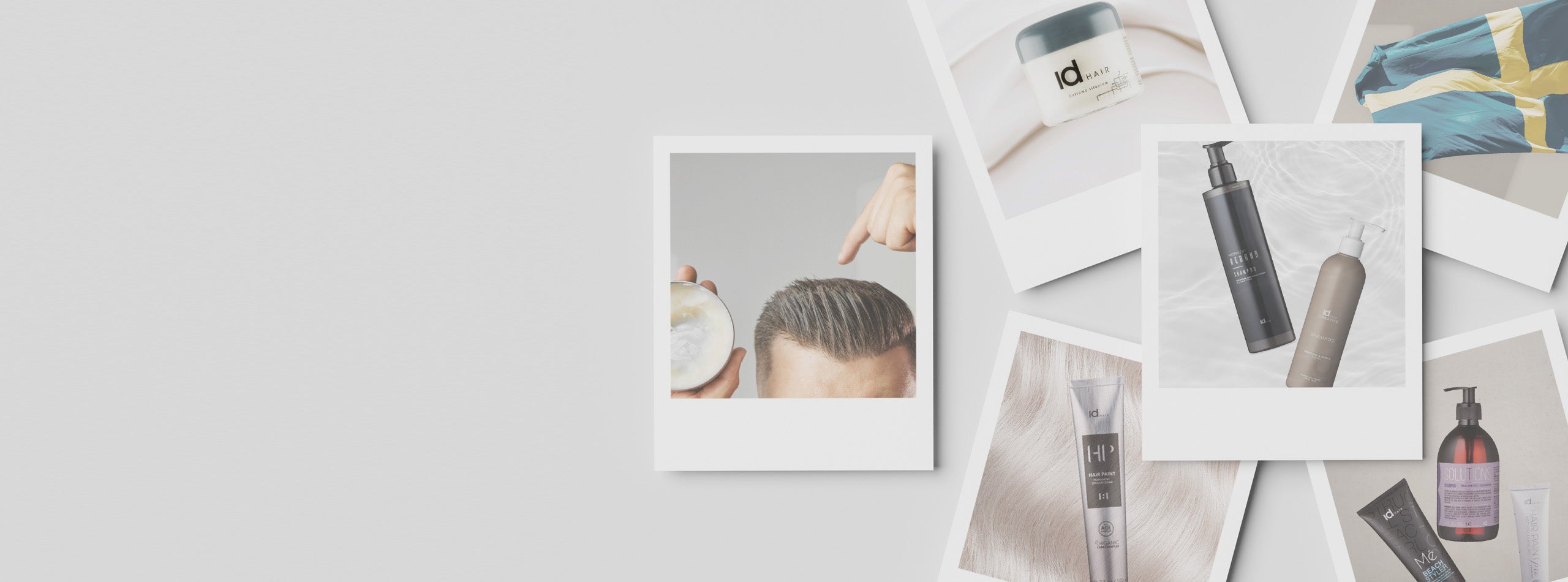 Collage med polaroid-billeder af begivenheder fra IdHAIRs historie.  